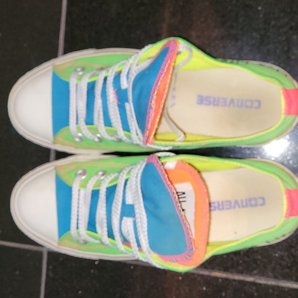 💚💛Neon Converse All Star double tongue💚💛 - Picture 10 of 11
